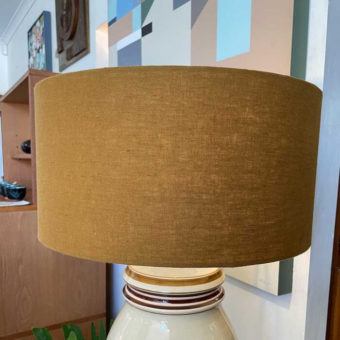 handmade linen shade in ocher, made in Australia