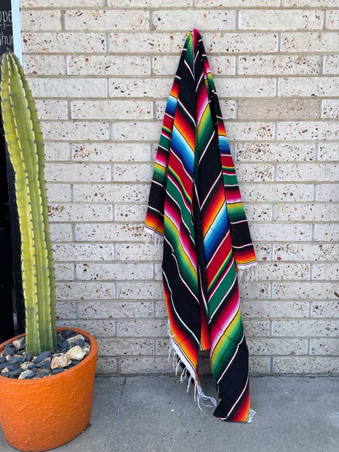 Mexican Sarape Blanket Black Base
