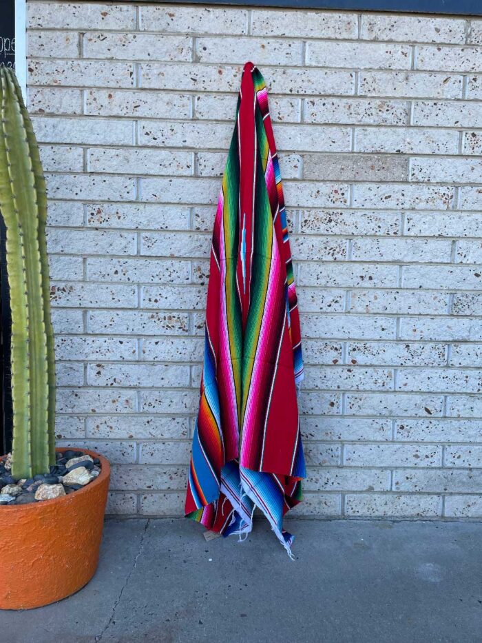 Mexican Sarape Blanket Forest Green Base
