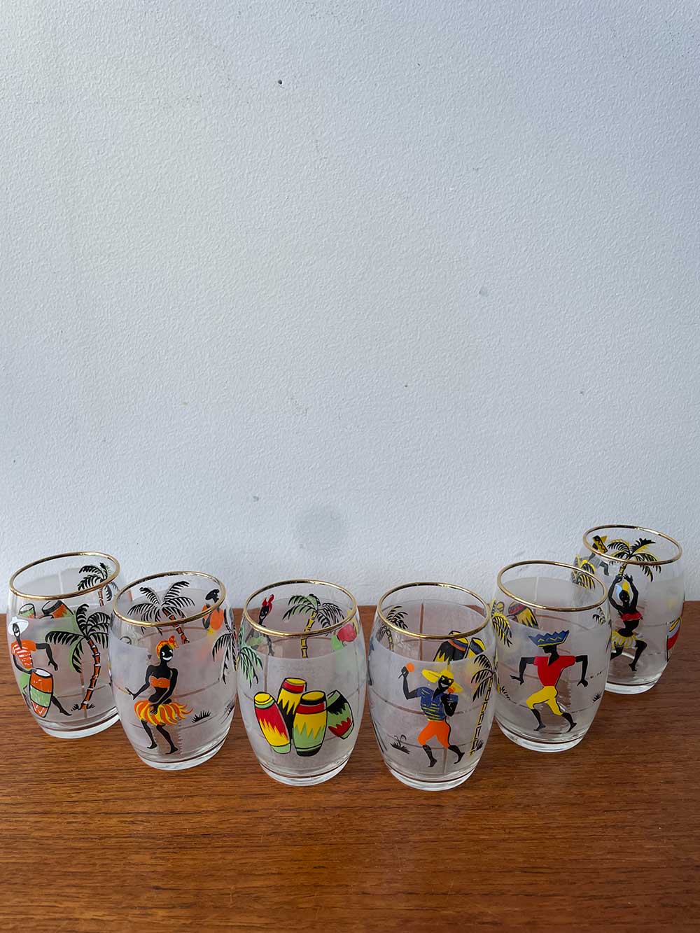authentic retro 1950’s frosted gold rim tumbler set - Image 2